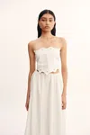 The Posse Antoinette Tie Top In Vintage White