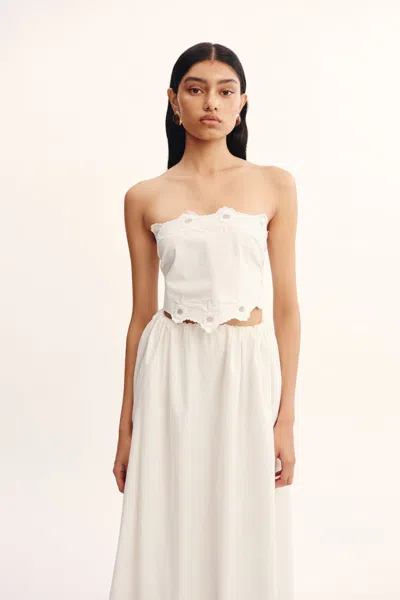 The Posse Antoinette Tie Top In Vintage White