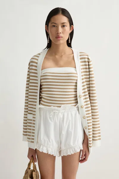 Posse Ari Strapless Top In Brown