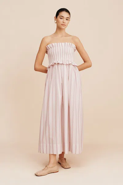 Posse Coby Strapless Dress In Vintage Stripe