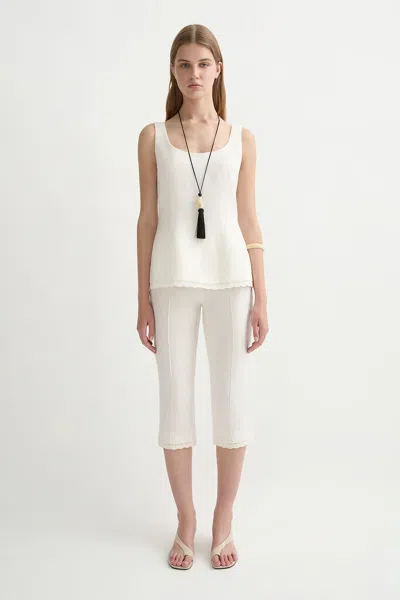 The Posse Effi Capri Pant In White