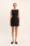 The Posse Emma Button Down Dress In Black
