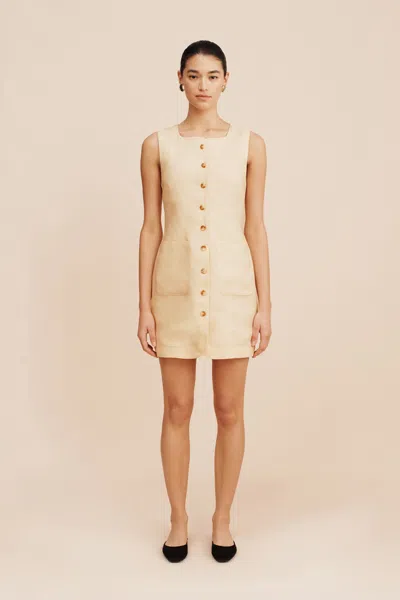 Posse Emma Button Down Dress In Dusty Citron In Yellow