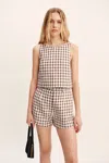 Posse Joy Top In Chocolate Plaid
