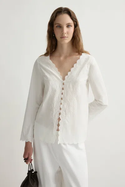The Posse Lois Blouse In White