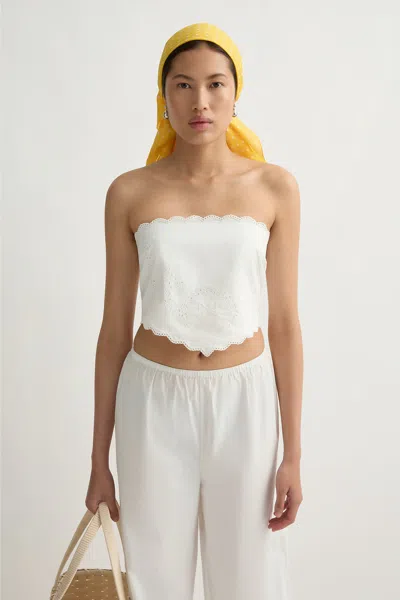 Posse Lois Tie Top In White