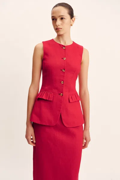 The Posse Matilda Gilet In Red