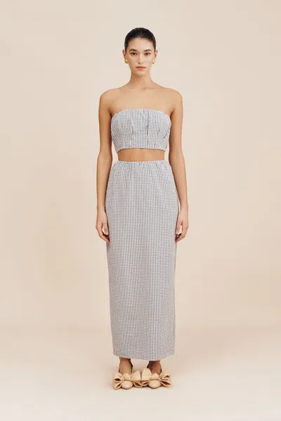 The Posse Mira Bandeau In Blue Gingham