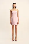 The Posse Rosalie Strapless Mini Dress In Pink