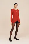 The Posse Sabrina Cardigan In Ruby