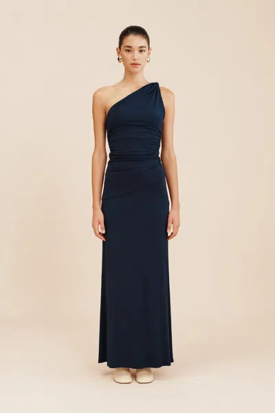 The Posse Sasha One Shoulder Top In Royal Blue