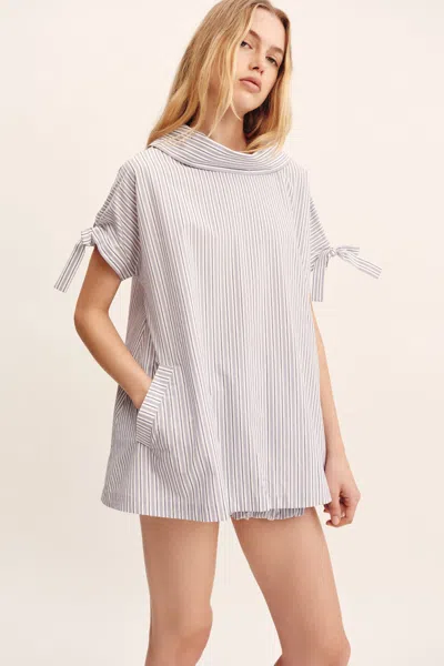 The Posse Sutton Top In Blue Stripe