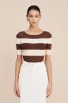 The Posse Theo Top In Chocolate Stripe