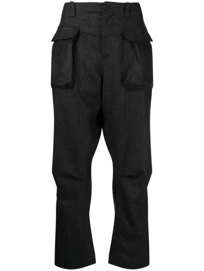 The Power For The People Flap-pocket Straight-leg Trousers In Black