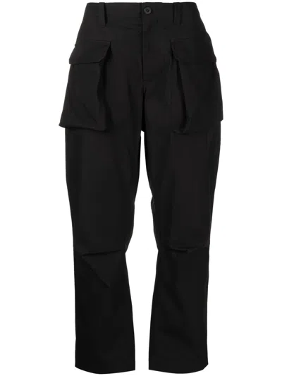 The Power For The People Flap-pocket Straight-leg Trousers In Black