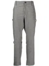 THE POWER FOR THE PEOPLE HOUNDSTOOTH REAR-ZIP TAPERED TROUSERS