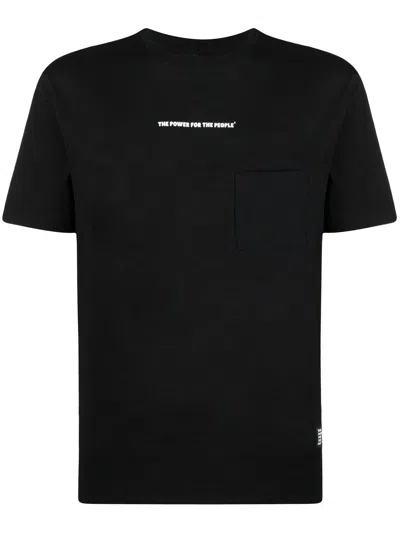 The Power For The People Logo Print Short-sleeve T-shirt In Black