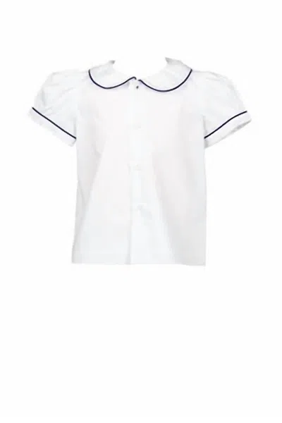 The Proper Peony Kids' Girl's Francois Dotted Shirt In White