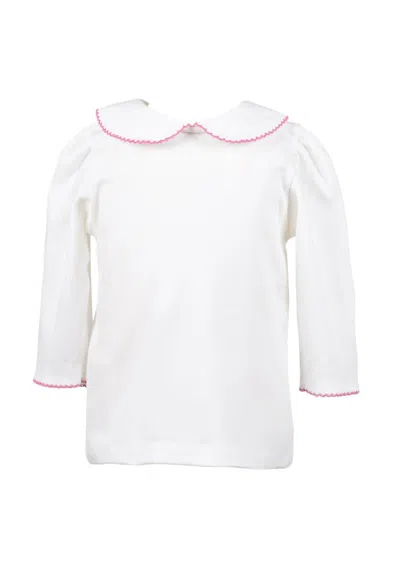The Proper Peony Kids' Girl's Knit 3/4 Shirt In White/red