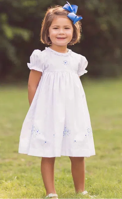 The Proper Peony Kids' Sussex Puff Sleeve Dress In White