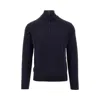 The Pull Erino Wool Half-zip Sweater In Blue