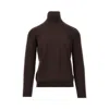 The Pull Erino Wool Knitted Turtleneck In Brown