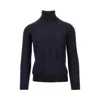 The Pull Silk And Wool Blend Knitted Turtleneck In Blue
