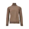 The Pull Silk And Wool Blend Knitted Turtleneck In Brown