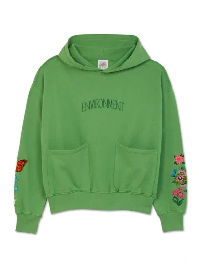 The Rad Black Kids Environment Hoodie V3 In Green