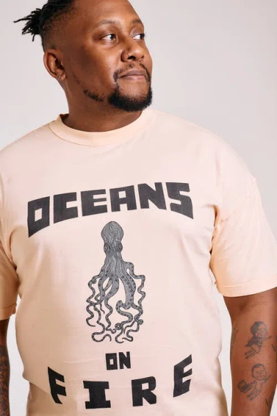 The Rad Black Kids Oceans On Fire T-shirt In Neutral