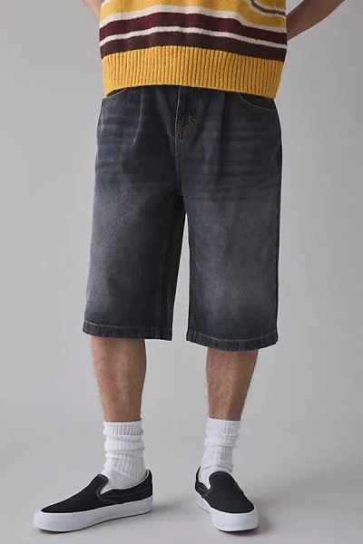 The Ragged Priest Pleated Jort In Dirty Black, Men's At Urban Outfitters