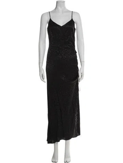 Pre-owned The Range Animal Print Long Dress In Black