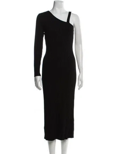 Pre-owned The Range Asymmetrical Long Dress In Black
