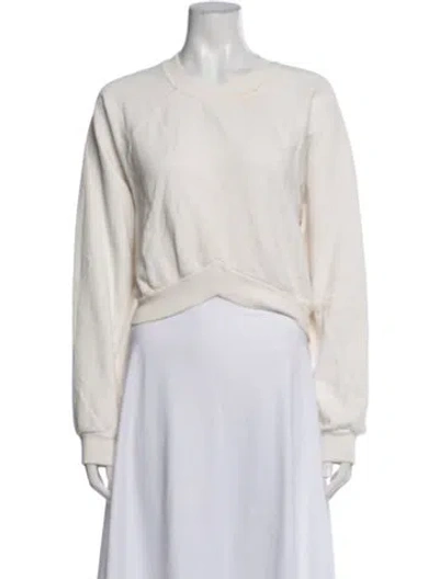 Pre-owned The Range Crew Neck Long Sleeve Sweatshirt In Neutrals