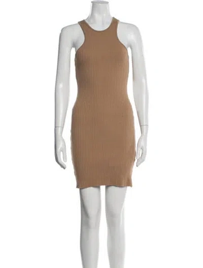 Pre-owned The Range Crew Neck Mini Dress In Neutrals