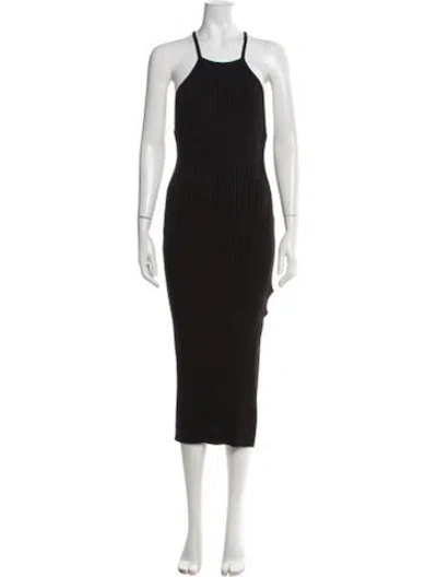Pre-owned The Range Halterneck Midi Length Dress In Black