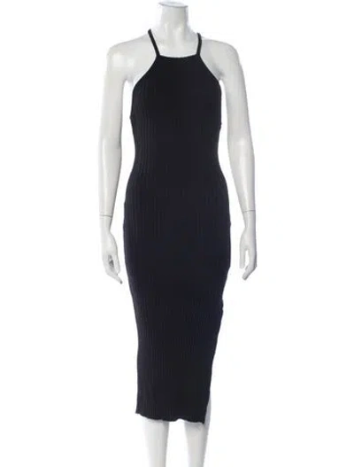 Pre-owned The Range Halterneck Midi Length Dress In Blue