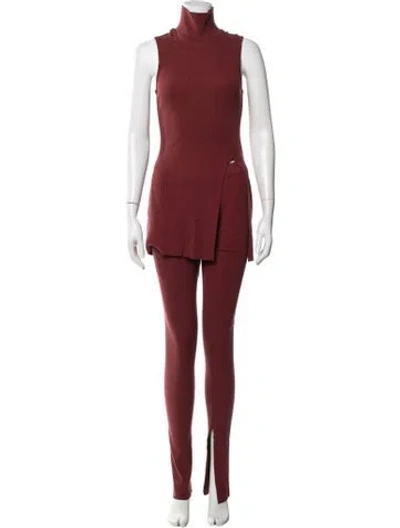 Pre-owned The Range Pant Set In Burgundy