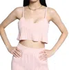 THE RANGE RIPPLE GAUZE CROP CAMISOLE IN DUSTY DESERT