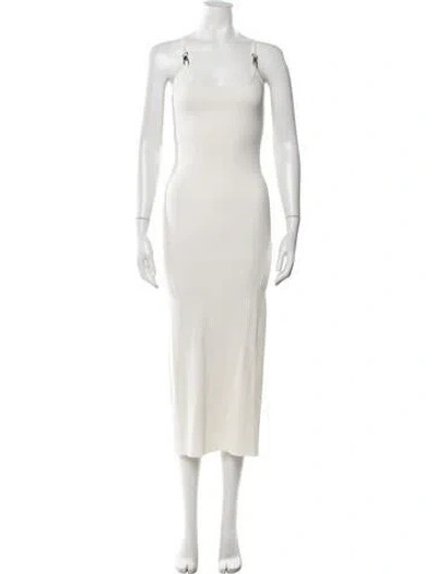 Pre-owned The Range Scoop Neck Midi Length Dress In Neutral