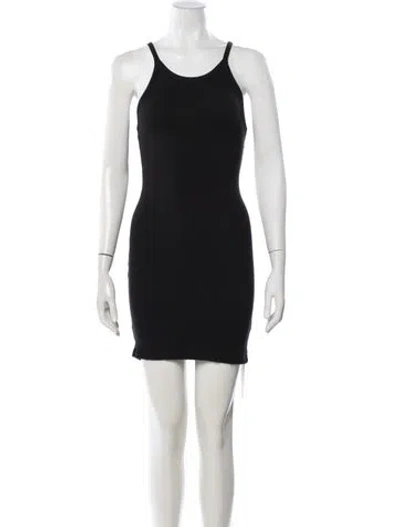 Pre-owned The Range Scoop Neck Mini Dress In Black