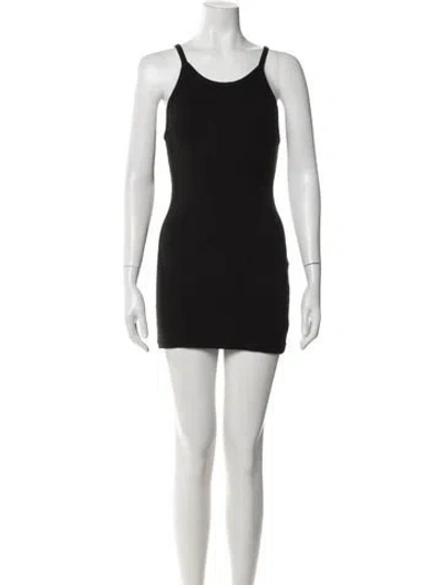 Pre-owned The Range Scoop Neck Mini Dress In Black