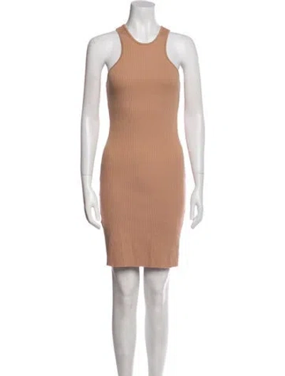 Pre-owned The Range Scoop Neck Mini Dress In Neutral