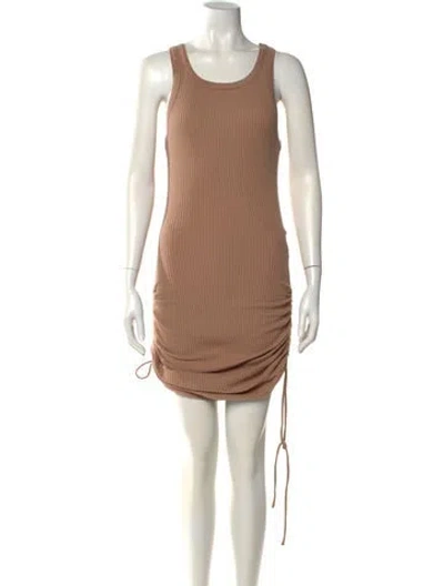 Pre-owned The Range Scoop Neck Mini Dress In Neutral