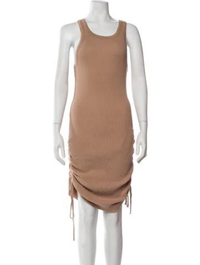 Pre-owned The Range Scoop Neck Mini Dress In Neutral