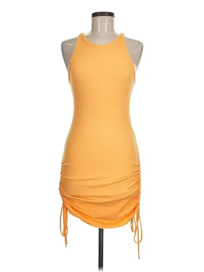 Pre-owned The Range Sleeveless Top Orange Halter Neckline Tops