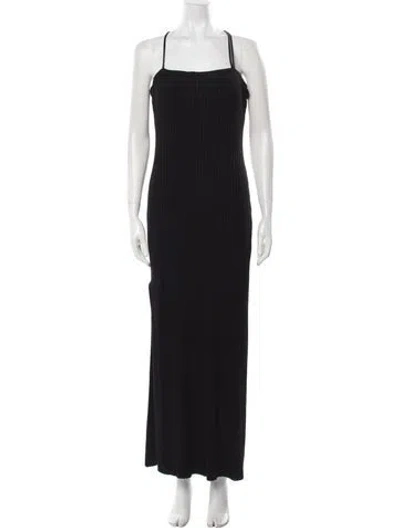 Pre-owned The Range Square Neckline Long Dress In Black