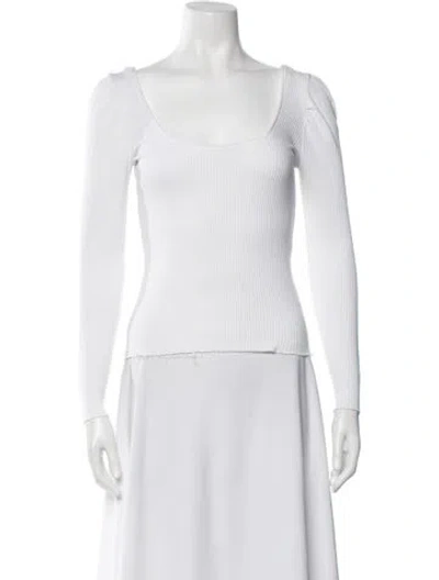 Pre-owned The Range Square Neckline Sweater In White