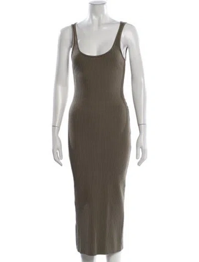 Pre-owned The Range Striped Midi Length Dress W/ Tags In Green