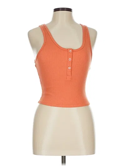 Pre-owned The Range Tank Top Orange Strapless Neckline Tops